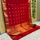 Maheshwari Silk Cotton Silver Zari Lotus Butta Sarees