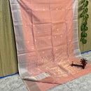 Maheshwari Silk Cotton Silver Zari Lotus Butta Sarees