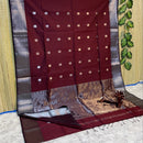 Maheshwari Silk Cotton Silver Zari Lotus Butta Sarees