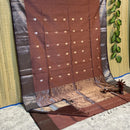 Maheshwari Silk Cotton Silver Zari Lotus Butta Sarees