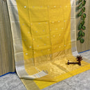 Maheshwari Silk Cotton Silver Zari Lotus Butta Sarees