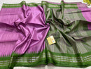Pink Vidharbha Temple Border Pure Desi Tussar Silk Saree