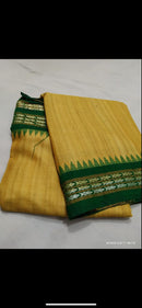 Vidharbha Temple Border Pure Desi Tussar Silk Saree