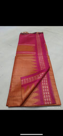 Vidharbha Temple Border Pure Desi Tussar Silk Saree