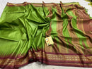 Green Vidharbha Temple Border Pure Desi Tussar Silk Saree