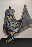Kalamkari Printed Pure Tussar Silk Sarees