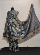 Kalamkari Printed Pure Tussar Silk Sarees
