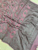 Pink Khaddi Georgette Silk Saree with Unquie Black Neem Zari Jangla Design