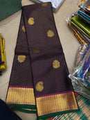 Traditional Vaira Oosi Korvai Kanchipuram Silk Sarees