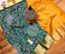 Kalamkari Printed Soft Kanchipuram Silk Sarees