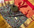 Kalamkari Printed Soft Kanchipuram Silk Sarees