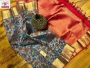 Kalamkari Printed Soft Kanchipuram Silk Sarees