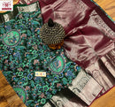 Kalamkari Printed Soft Kanchipuram Silk Sarees