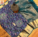 Kalamkari Printed Soft Kanchipuram Silk Sarees