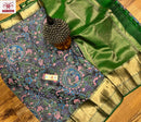 Kalamkari Printed Soft Kanchipuram Silk Sarees