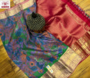 Kalamkari Printed Soft Kanchipuram Silk Sarees