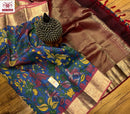 Kalamkari Printed Soft Kanchipuram Silk Sarees