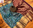Kalamkari Printed Soft Kanchipuram Silk Sarees