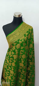 Green Khaddi Georgette Silk Saree with Antique Zari Weaving