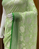 Green Khaddi Georgette Silk Saree