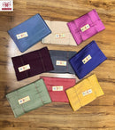 Catalogue - Plain Soft Silk Sarees with Checked Pallu and Checked Blouse