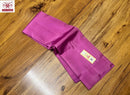 Pink Plain Soft Silk Sarees with Checked Pallu and Checked Blouse