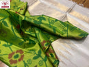 Green Soft Silk Saree with Unquie Ikkat Weaving Style