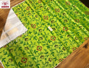 Green Soft Silk Saree with Unquie Ikkat Weaving Style
