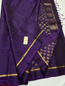 Purple Plain Soft Silk Saree with Designer Pallu and Designer Blouse