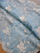 Organza Sarees With Embroidery Jaal Cutwork