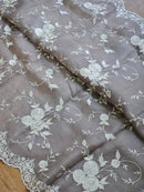 Purple Organza Saree With Embroidery Jaal Cutwork Design