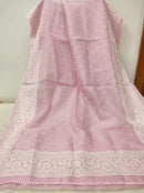 Pink Organza Saree with Minimal Embroidery Work