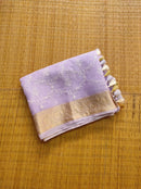 Lavender Organza Saree with Reshmi Zari Banarasi Border and Chikankari Embroidery work