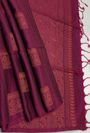 Borderless Soft Silk Sarees with Peacock Butta