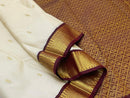Half White Korvai Kanchipuram Pure Silk Saree