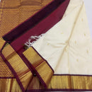 Half White Korvai Kanchipuram Pure Silk Saree