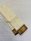 Half White Korvai Kanchipuram Pure Silk Saree
