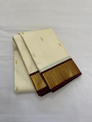 Half White Korvai Kanchipuram Pure Silk Saree