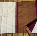 Half White Korvai Kanchipuram Pure Silk Saree