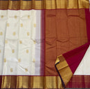 Half White Korvai Kanchipuram Pure Silk Saree