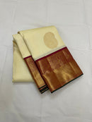 Half White Korvai Kanchipuram Pure Silk Saree