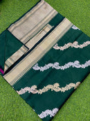 Catalogue - Pure Handloom Banarasi Katan Silk Saree with Kadwa Aada Work