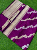 Catalogue - Pure Handloom Banarasi Katan Silk Saree with Kadwa Aada Work