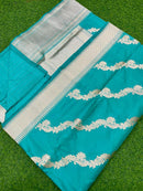 Catalogue - Pure Handloom Banarasi Katan Silk Saree with Kadwa Aada Work
