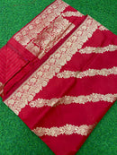 Catalogue - Pure Handloom Banarasi Katan Silk Saree with Kadwa Aada Work