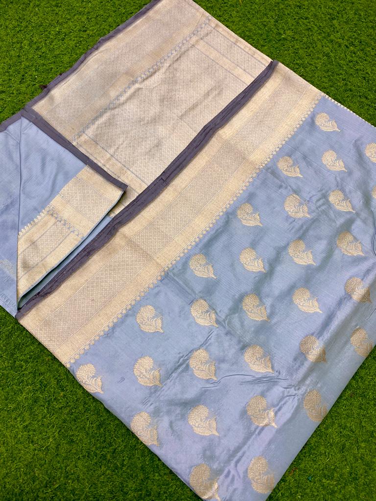 Catalogue - Pure Handloom Banarasi Katan Silk Saree with Kadwa Aada Work