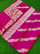 Catalogue - Pure Handloom Banarasi Katan Silk Saree with Kadwa Aada Work