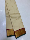 Half White Korvai Kanchipuram Silk Saree
