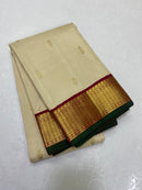 Half White Korvai Kanchipuram Silk Saree