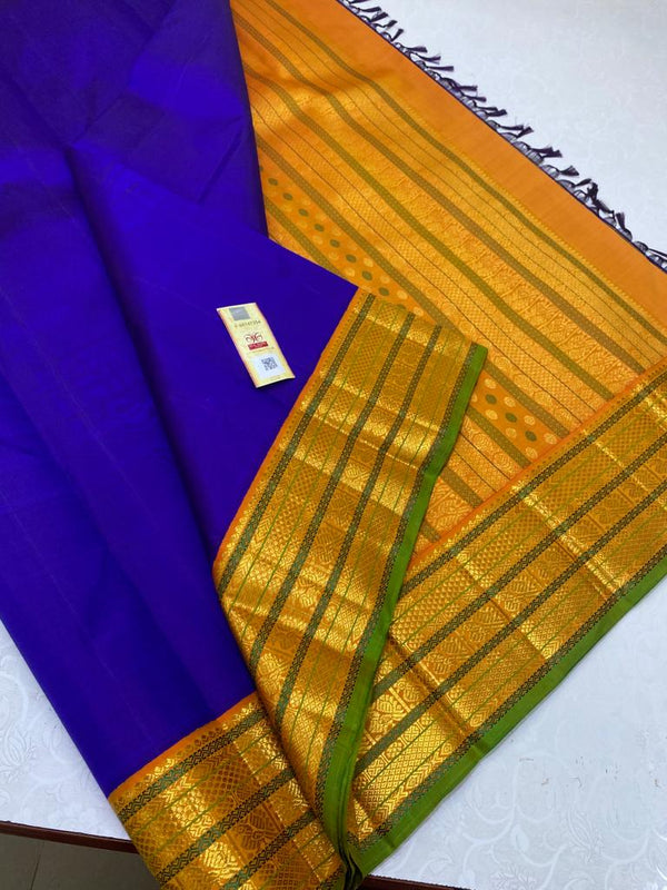 Royal Blue Kanchipuram Handloom Silk Saree
